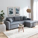 Ausziehbares Ecksofa CLARK 3-Sitzer grau