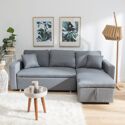 Ausziehbares Ecksofa CLARK 3-Sitzer grau