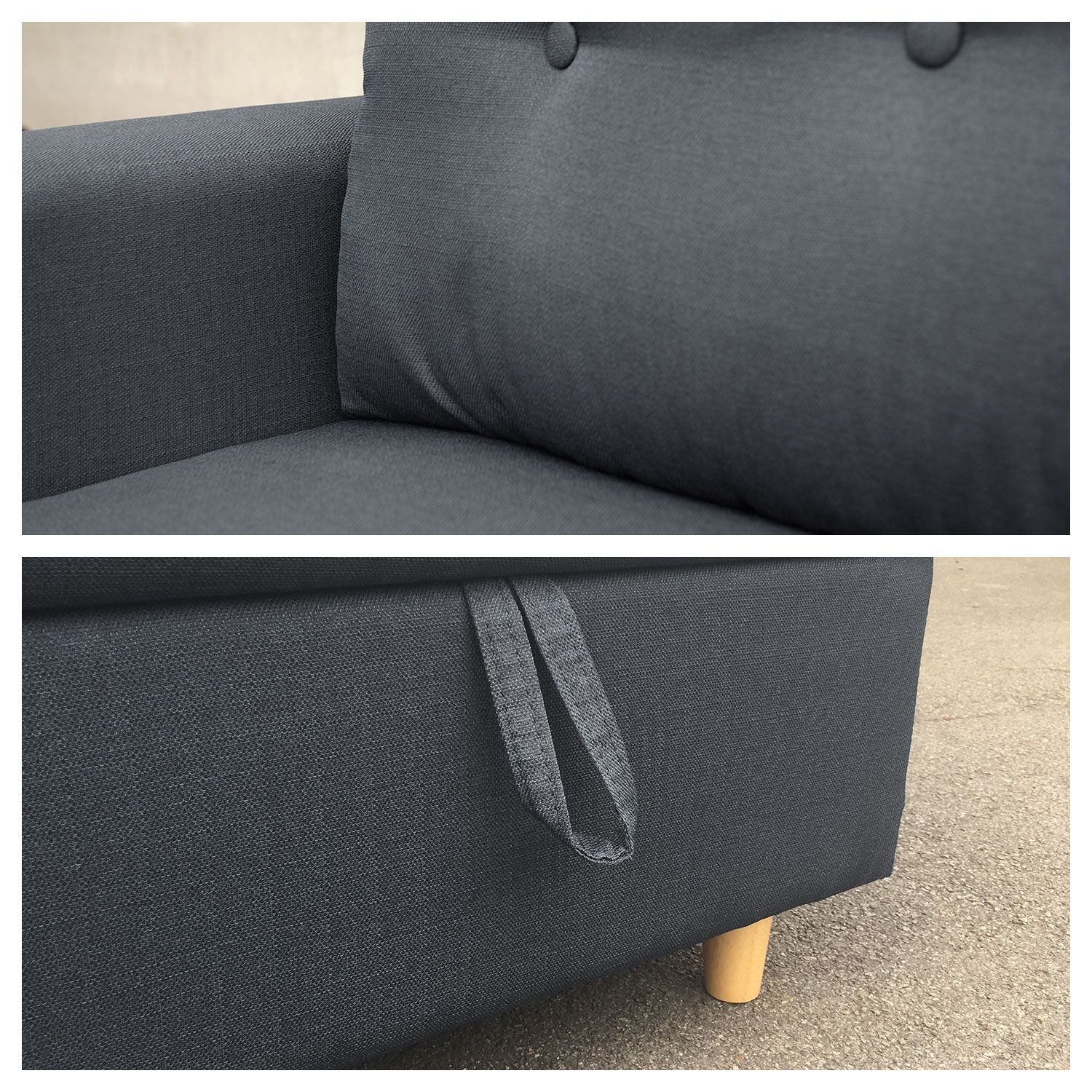 WADE 3 zits hoekslaapbank antracietgrijs