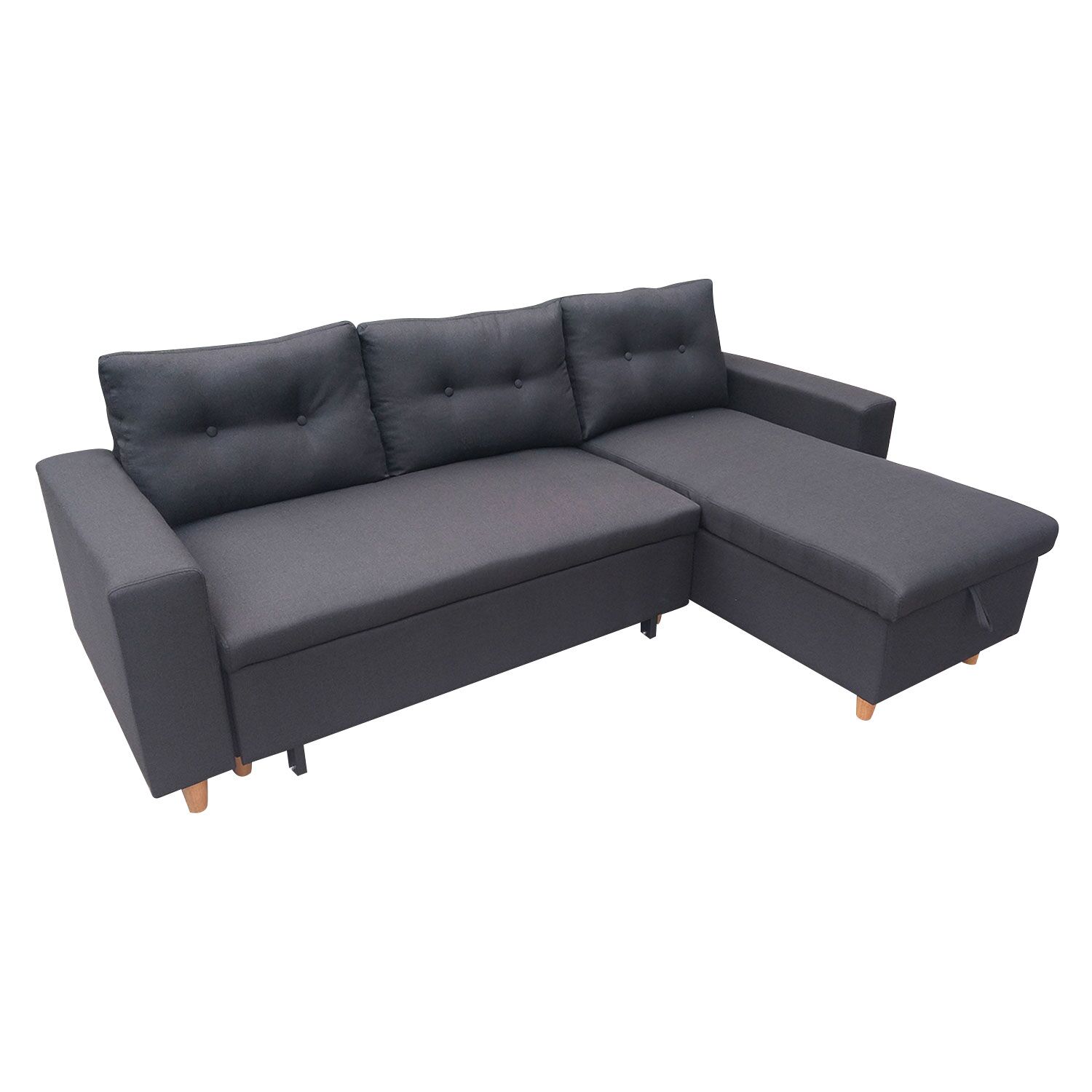WADE 3 zits hoekslaapbank antracietgrijs