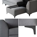 Canapé d'angle convertible LOGAN 3 places gris