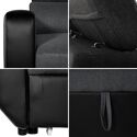 Canapé d'angle convertible WARREN 3 places gris chiné et noir