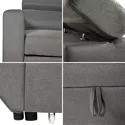 Canapé d'angle convertible WARREN 3 places gris