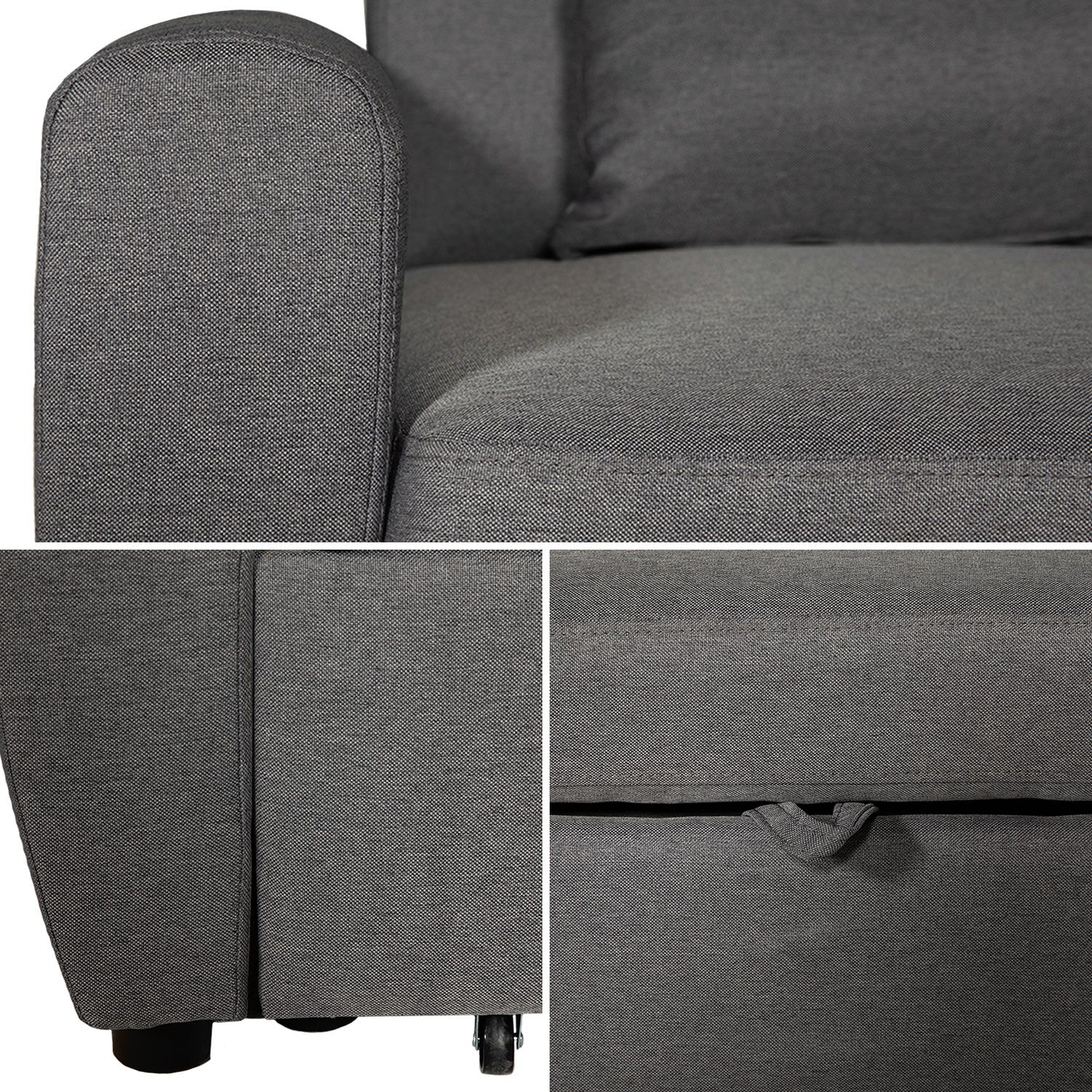 MATT Divano letto a 2 posti grigio