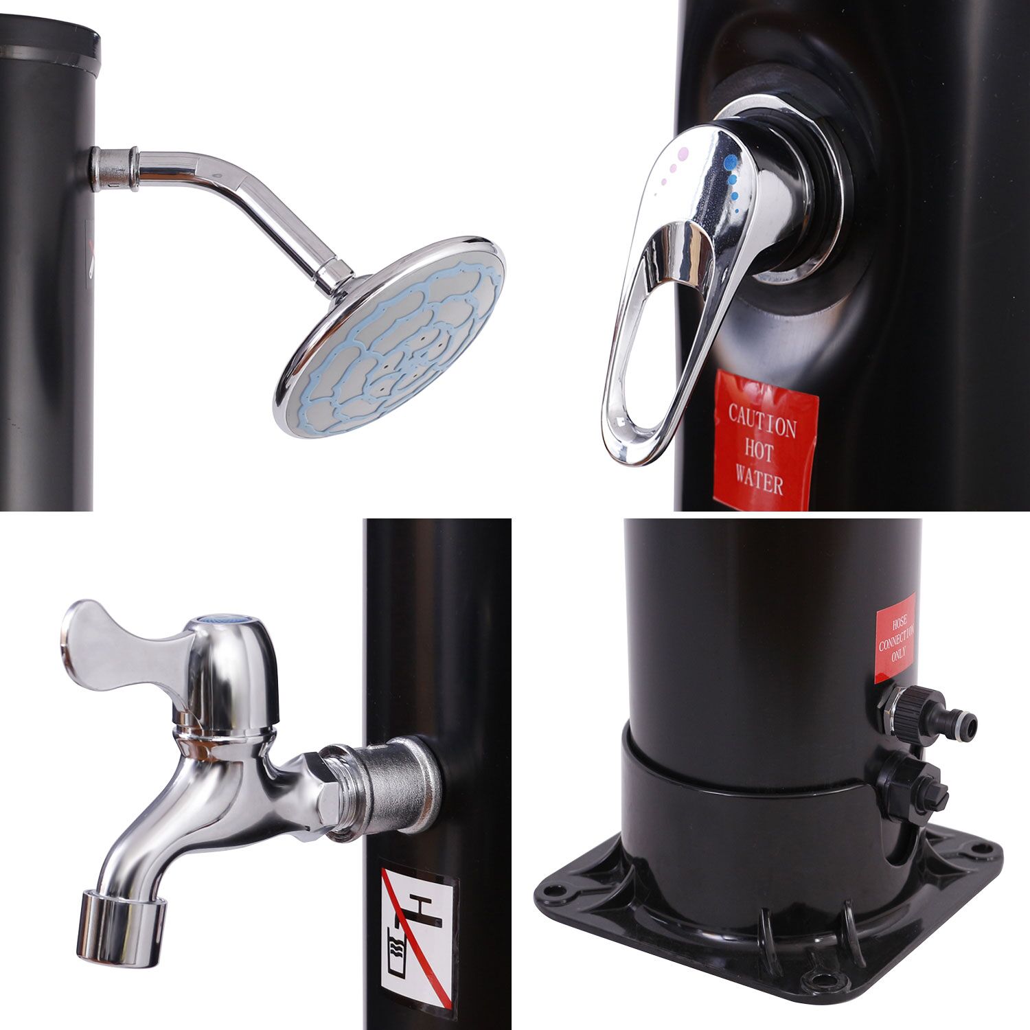 Zonne douche FIDGI zwart 35L