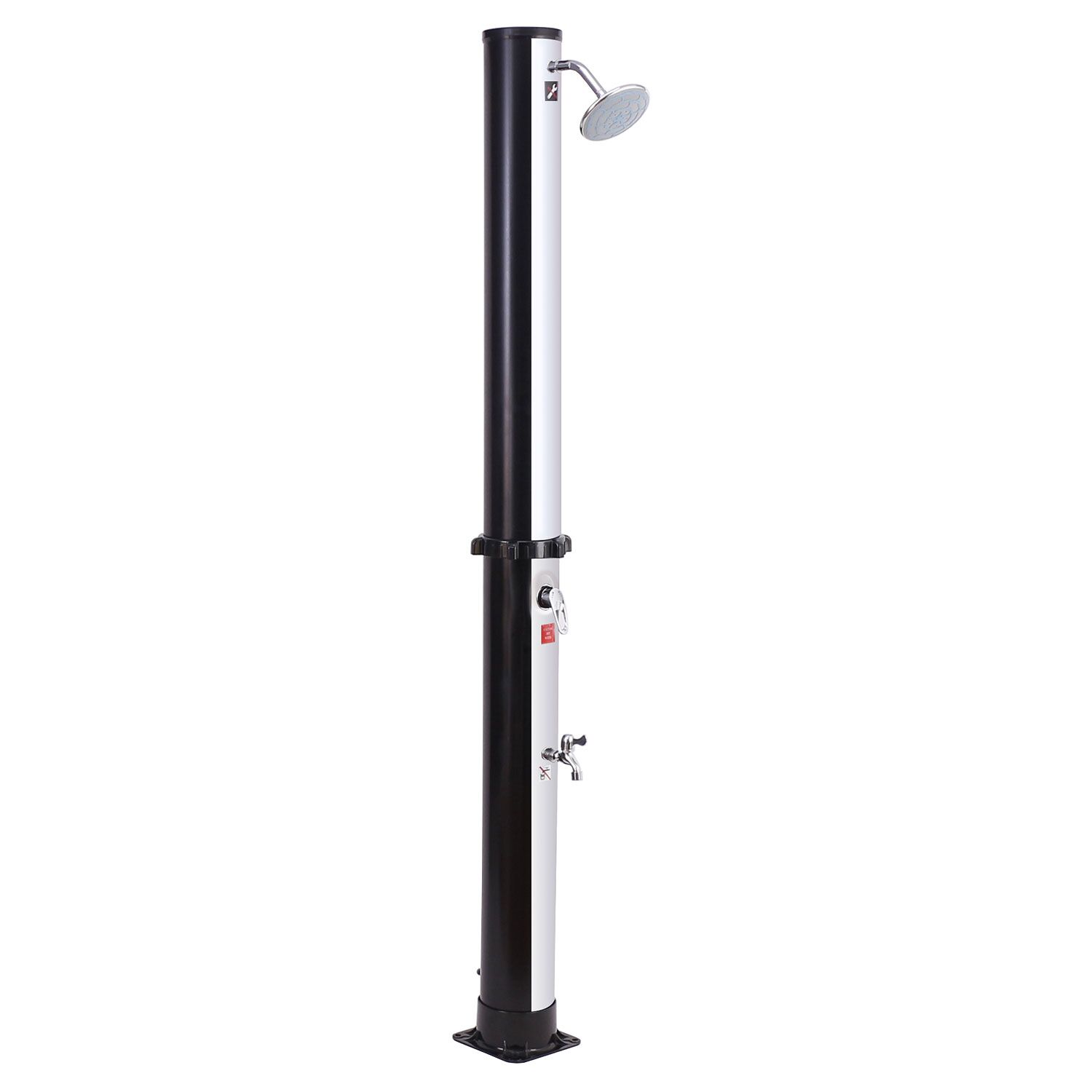 FIDGI zonne douche zwart en zilver 35L