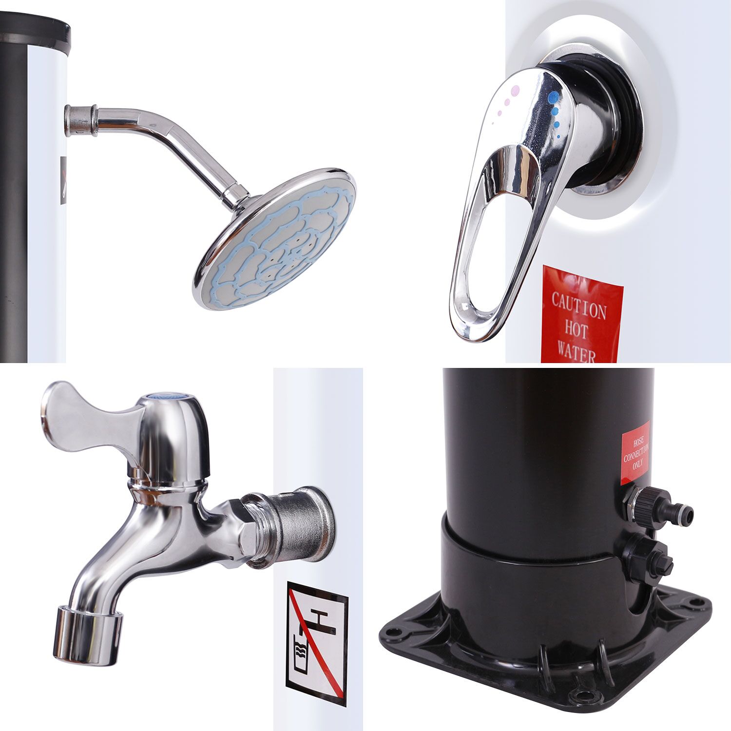 FIDGI zonne douche zwart en zilver 35L