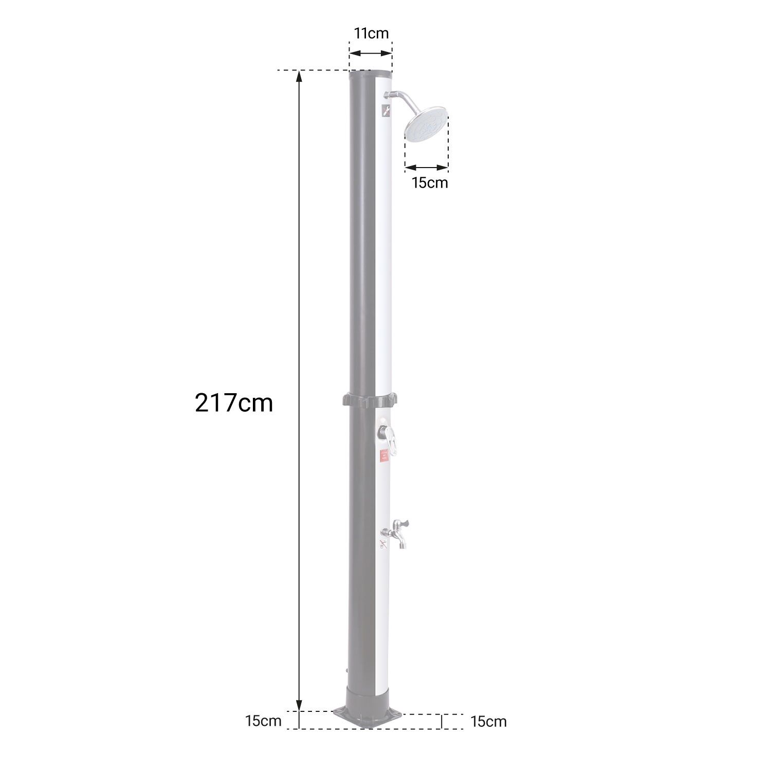 Douche solaire MOOREA noire et argent 18L