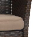 Salon de jardin CORDOUE en résine tressée marron 4 places - coussins taupe