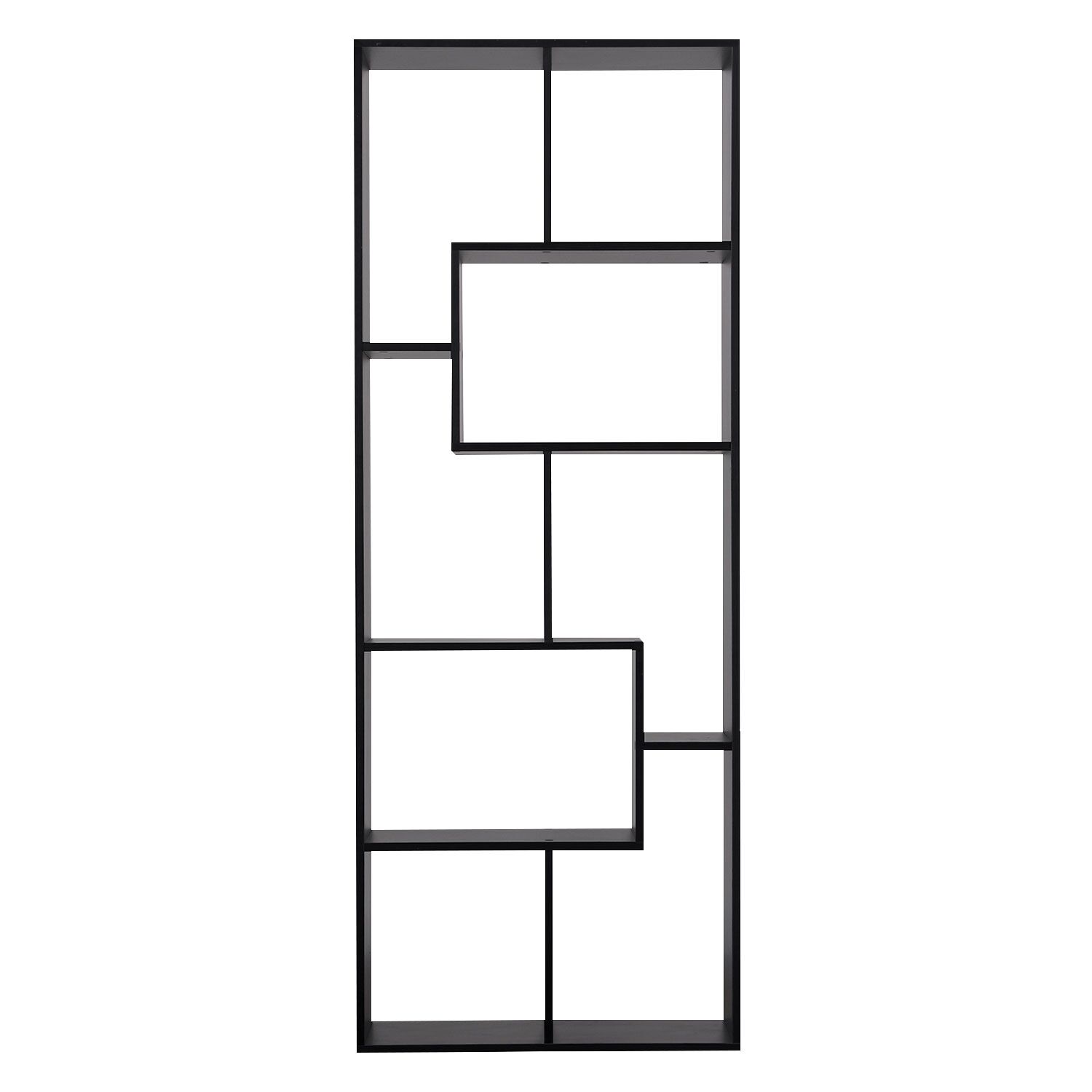 Bibliothèque 8 étagères multiformes noire JANE