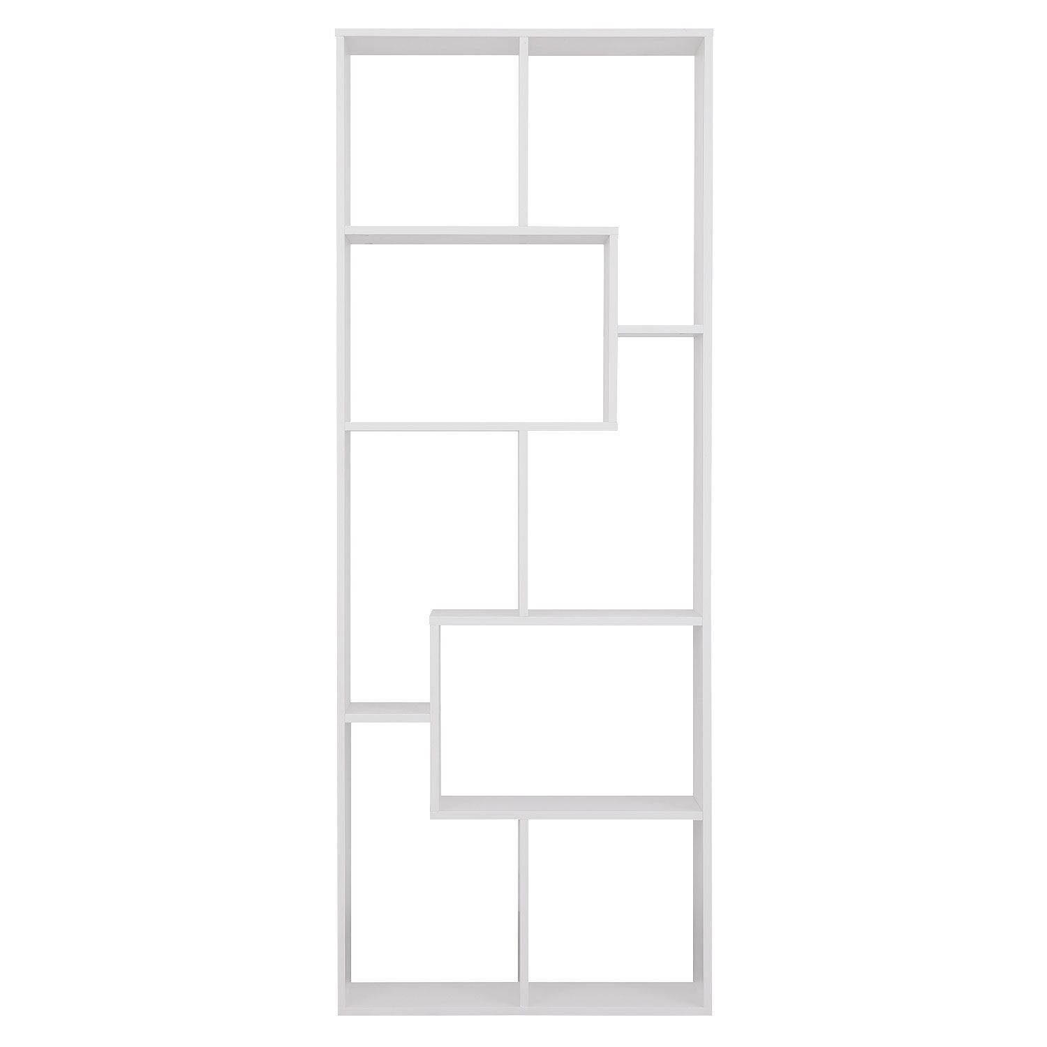 Bibliothèque 8 étagères multiformes blanche JANE