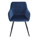 Chaise vintage GISELE velours bleu