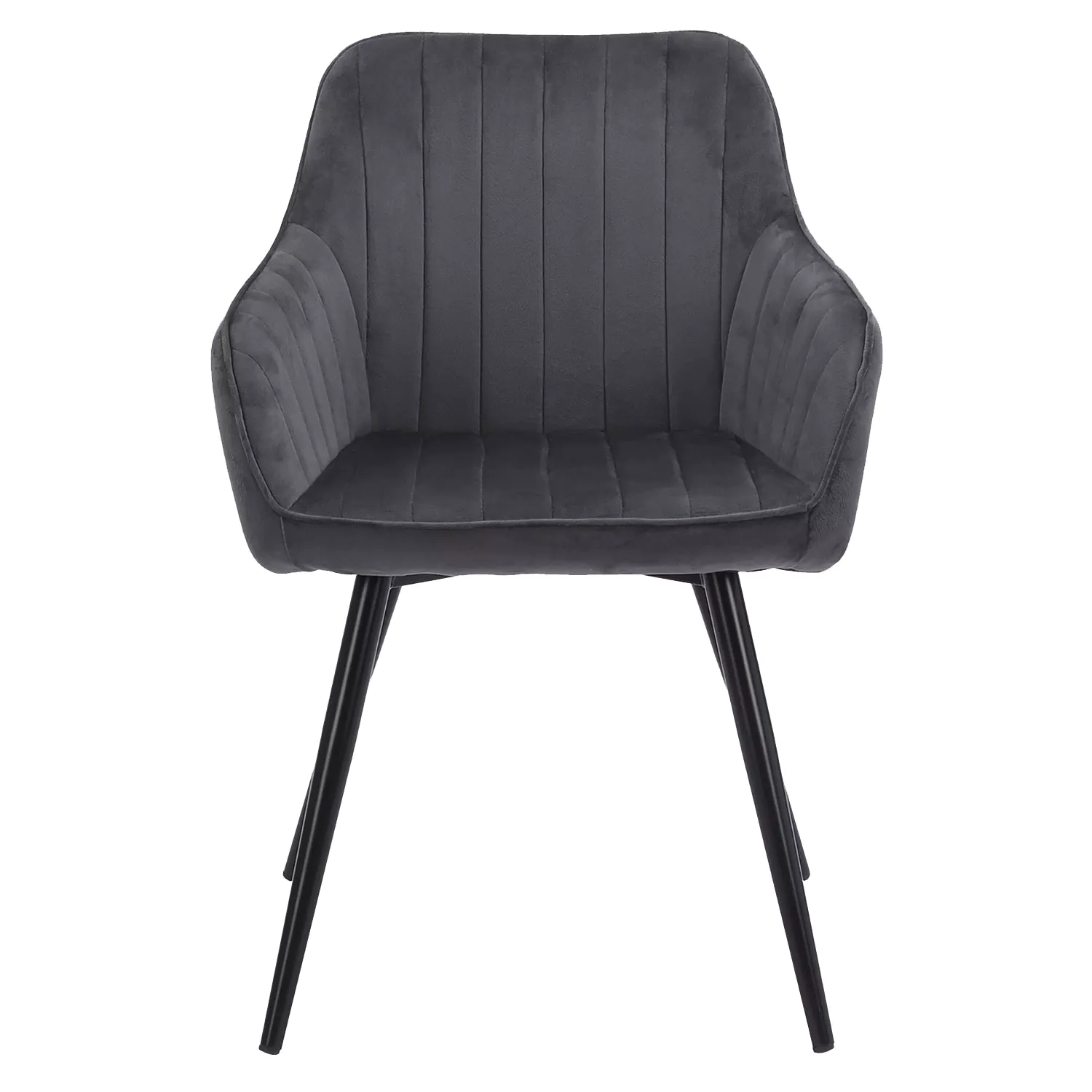 Chaise en velours BERTILLE grise