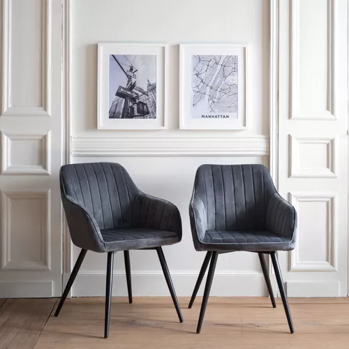 Lot de 2 chaises en velours...