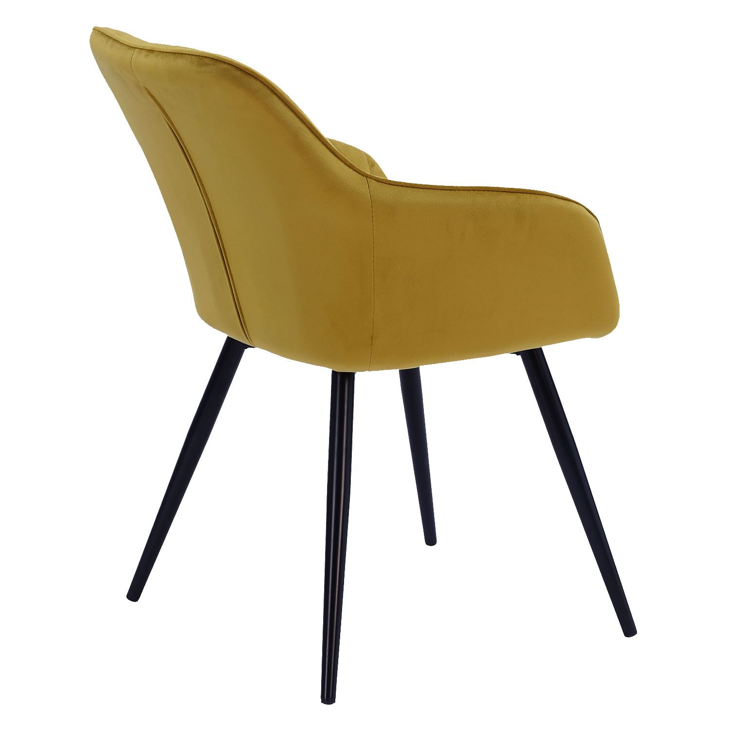 Chaise en velours BERTILLE moutarde