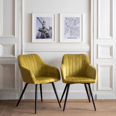 2er Set Samtstühlen...