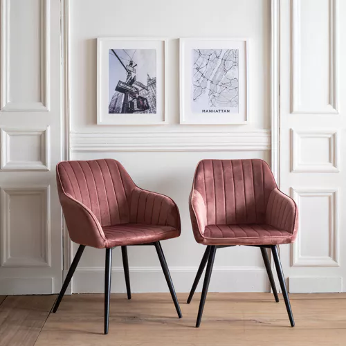 Lot de 2 chaises en velours...