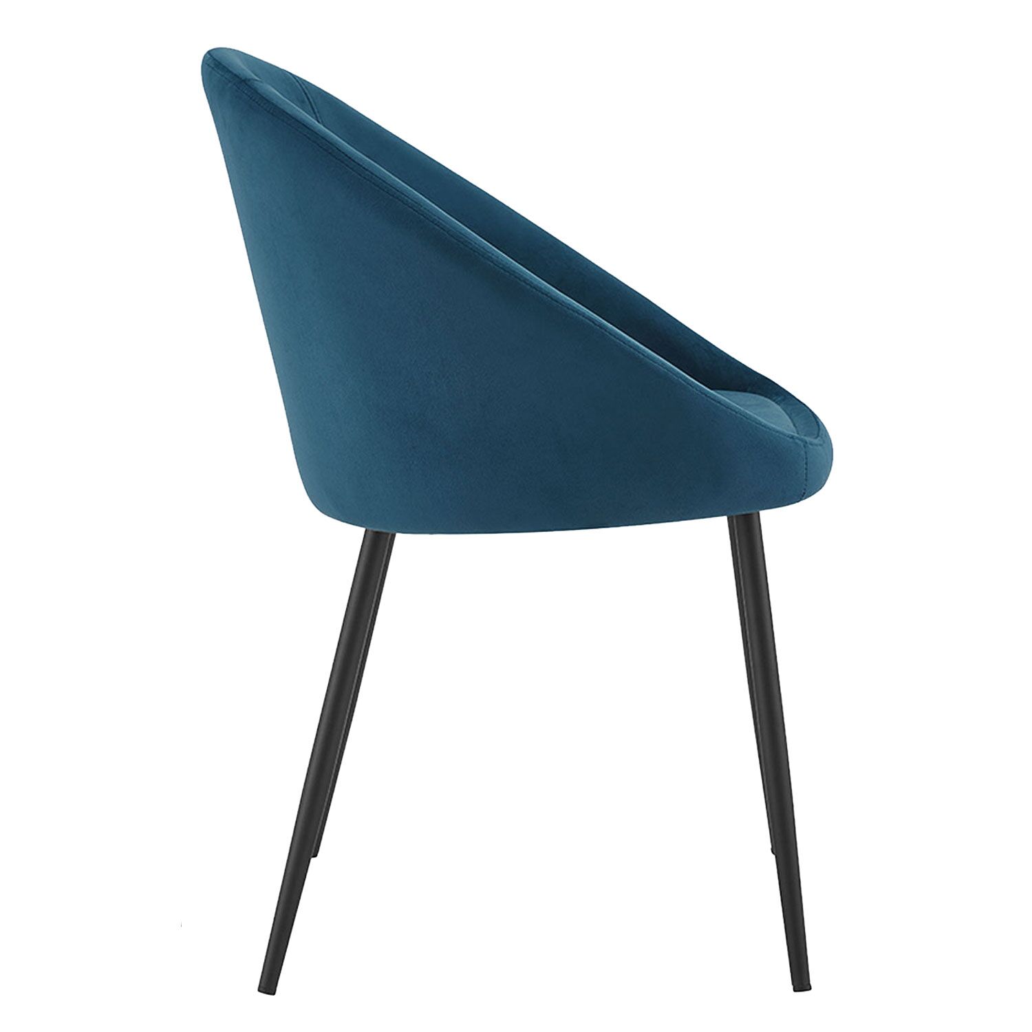 Pack de 2 sillas vintage de terciopelo azul DIANE