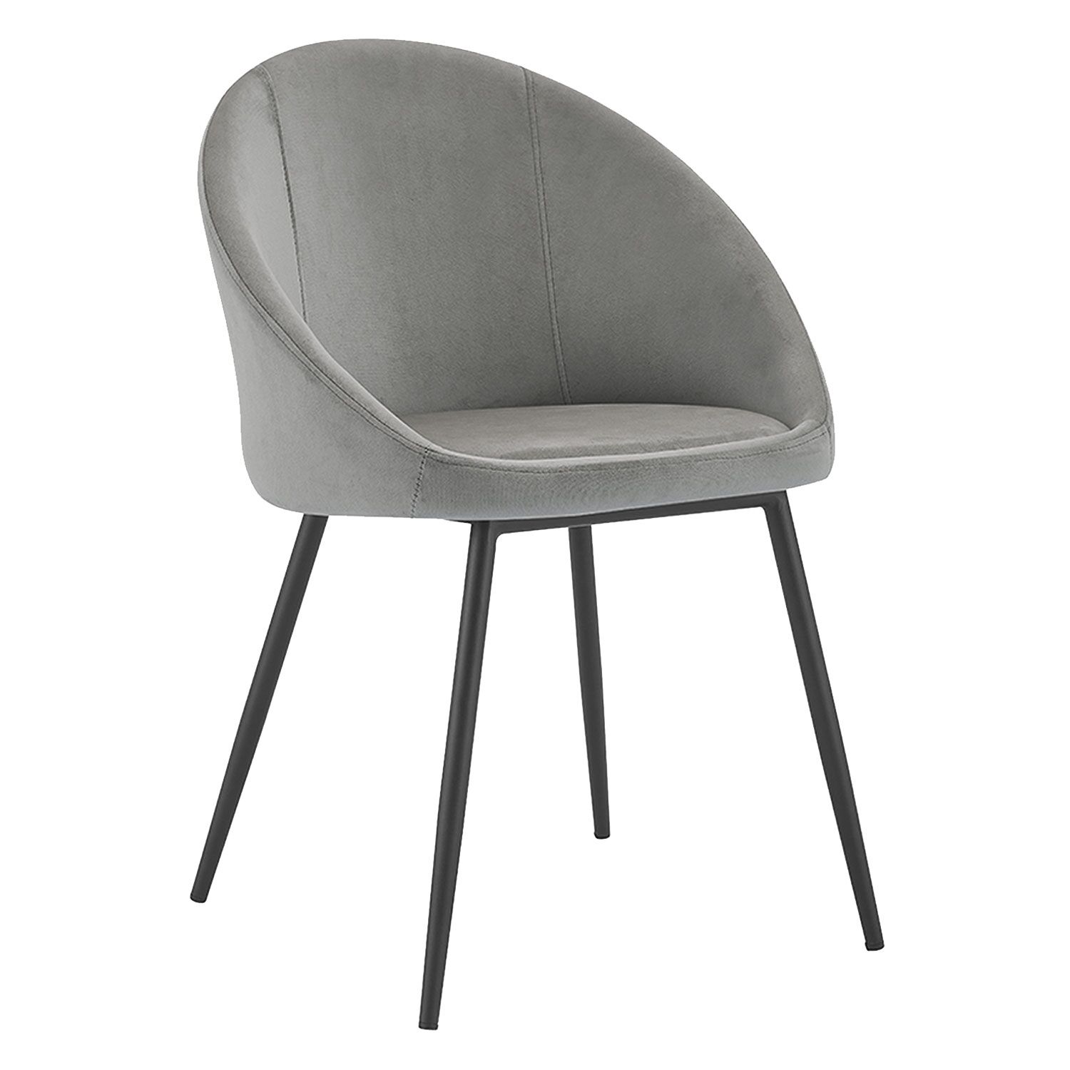 Pack de 2 sillas vintage de terciopelo gris DIANE