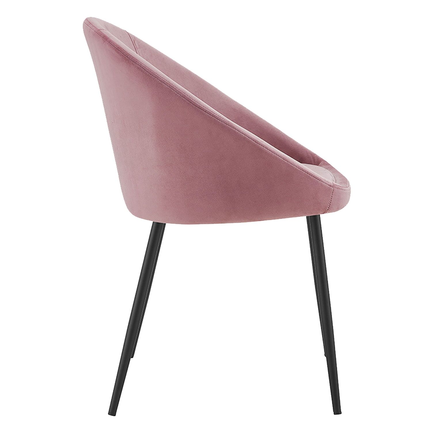 Pack de 2 sillas vintage de terciopelo rosa DIANE