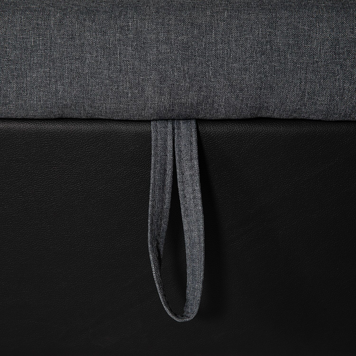 Canapé d'angle convertible CLARK 3 places gris chiné et noir