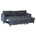 Canapé d'angle convertible LOGAN 3 places gris chiné