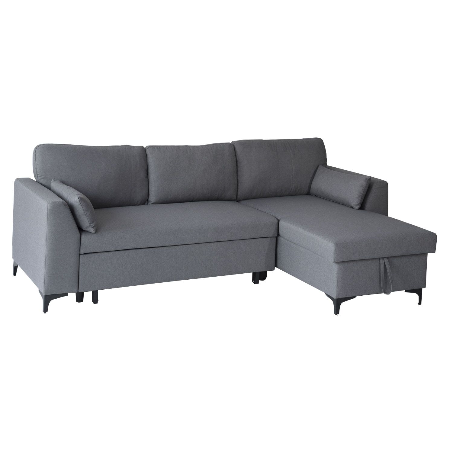 Canapé d'angle convertible LOGAN 3 places gris