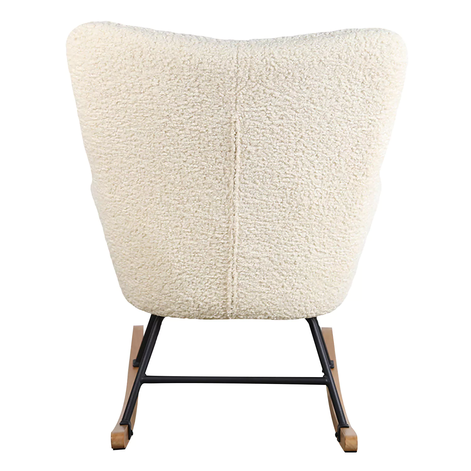 Fauteuil à bascule en tissu bouclette écru KAIRA
