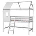 Lit cabane mezzanine pour enfant 190x90cm blanc MARGOT