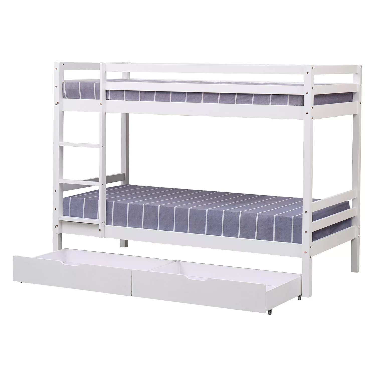 Kinderstapelbed 190x90cm wit met lades AMBER