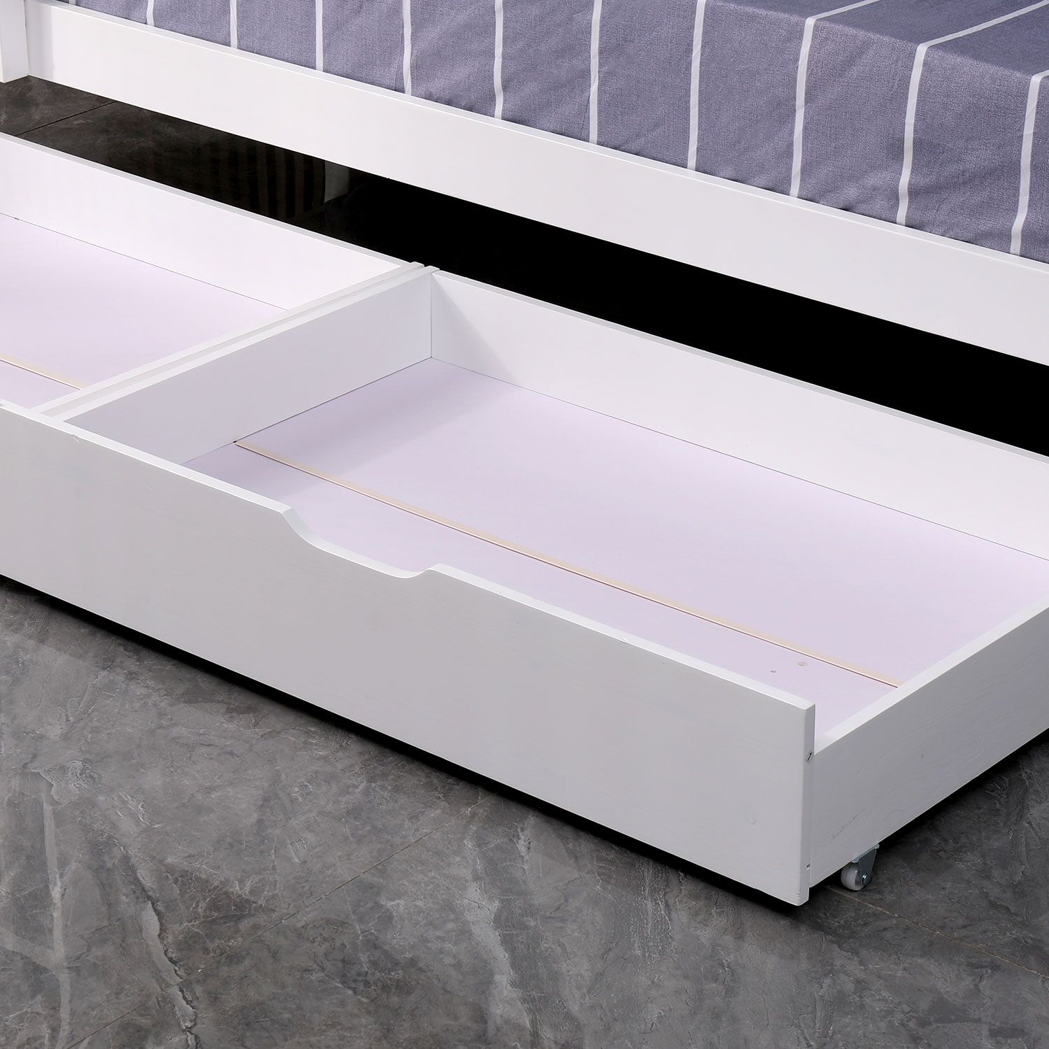 Kinderstapelbed 190x90cm wit met lades AMBER