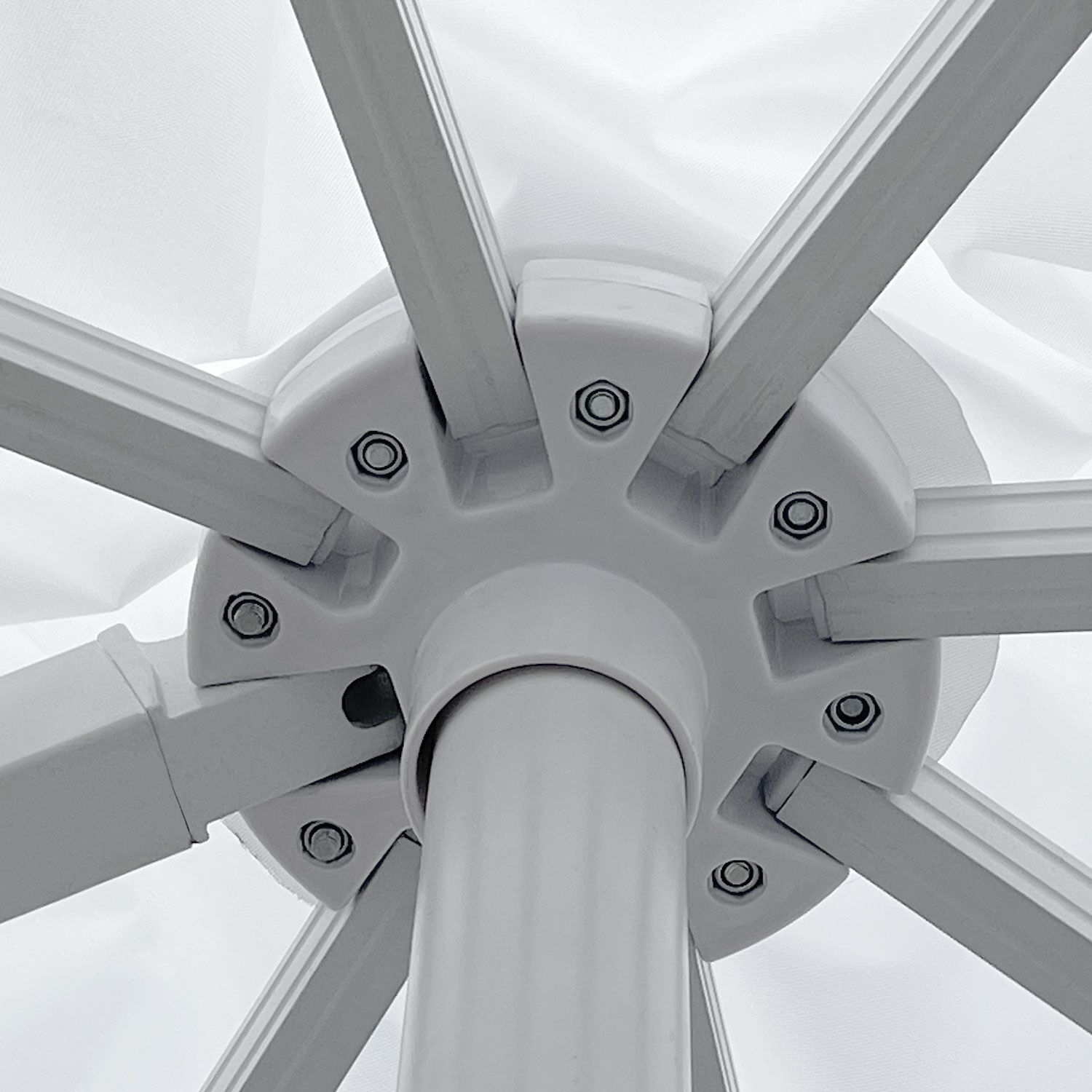 Parasol déporté MOLOKAI carré 3x3m blanc