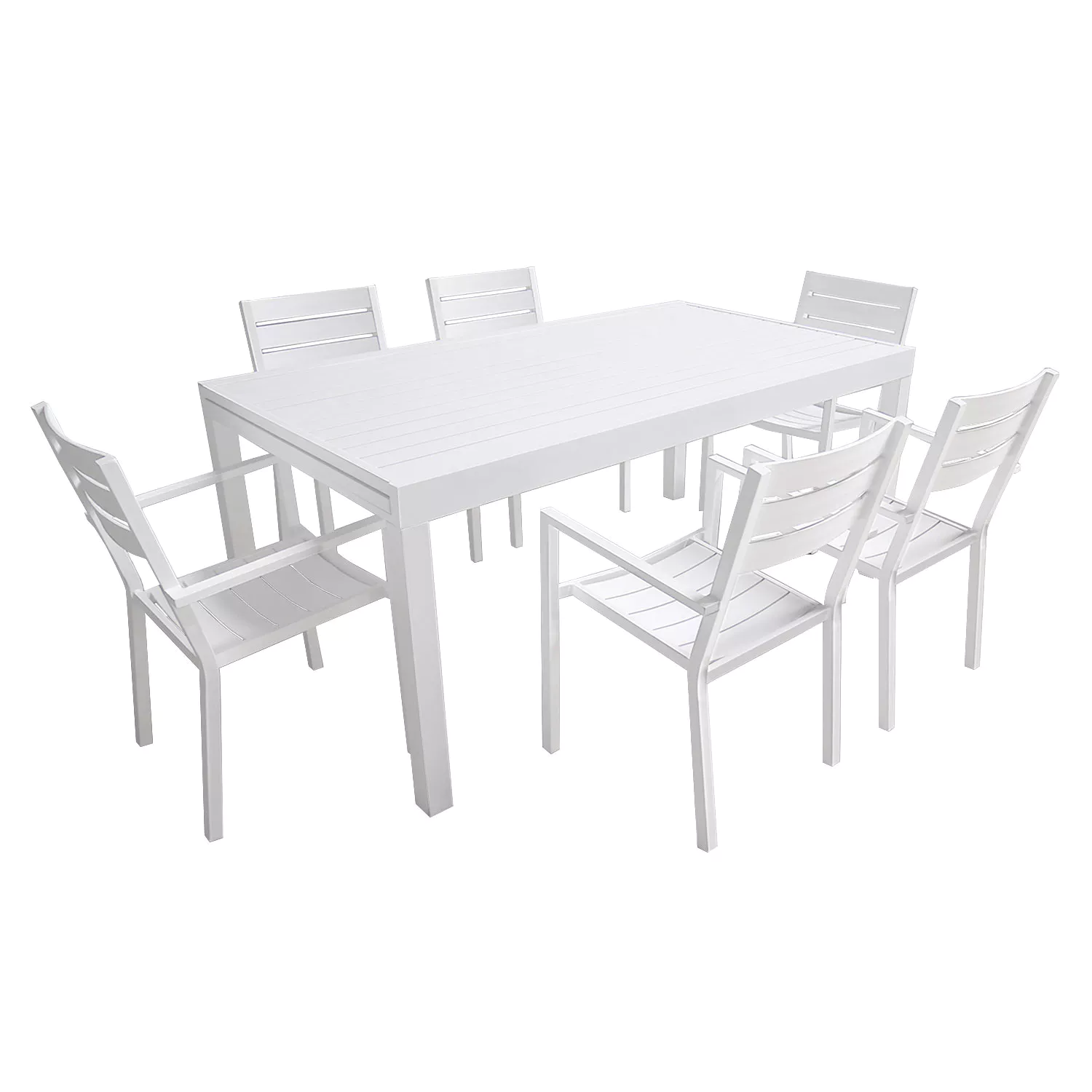 Salon de jardin VENEZIA extensible 180/300 en aluminium 10 places - blanc