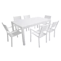 Salon de jardin VENEZIA extensible 180/300 en aluminium 10 places - blanc