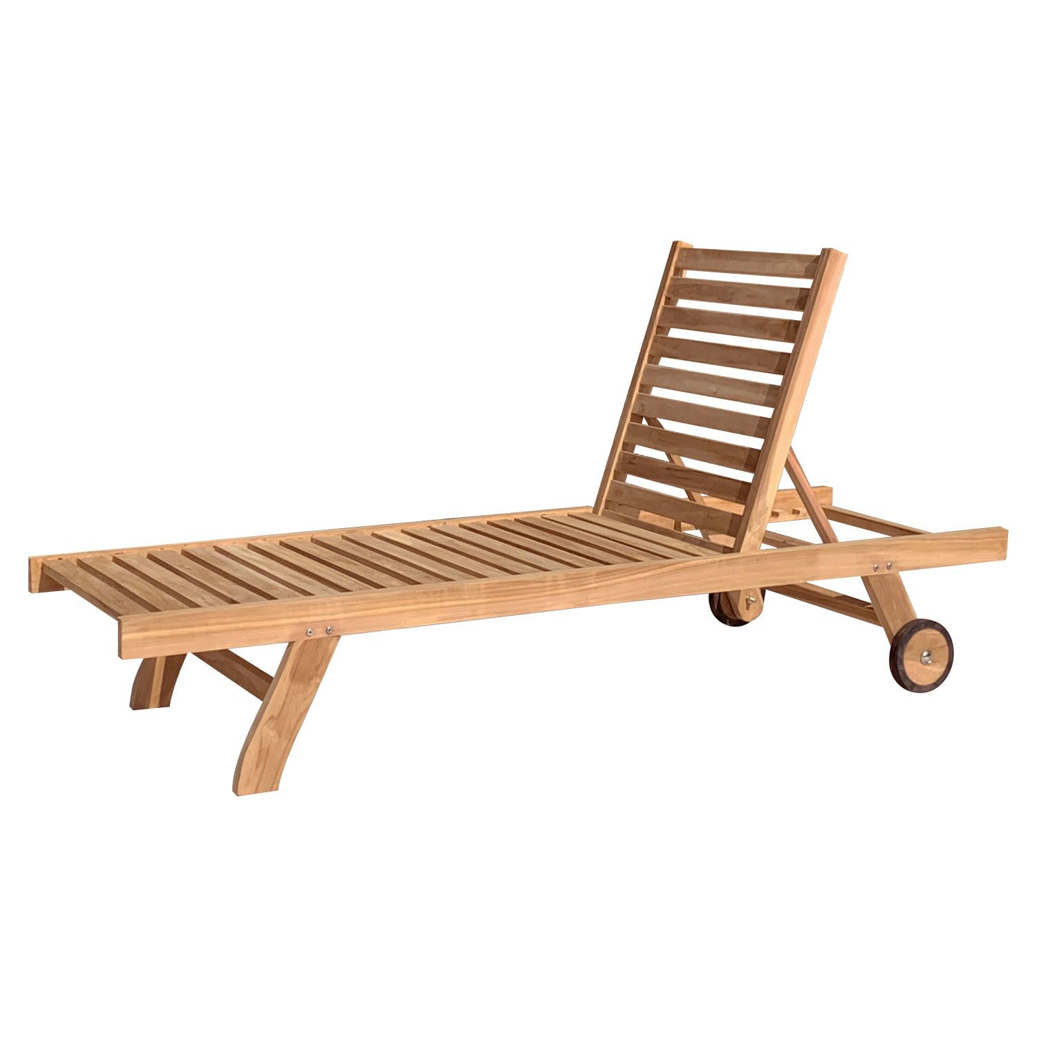 Rechte teakhouten zonneset met bijzettafel JAVA