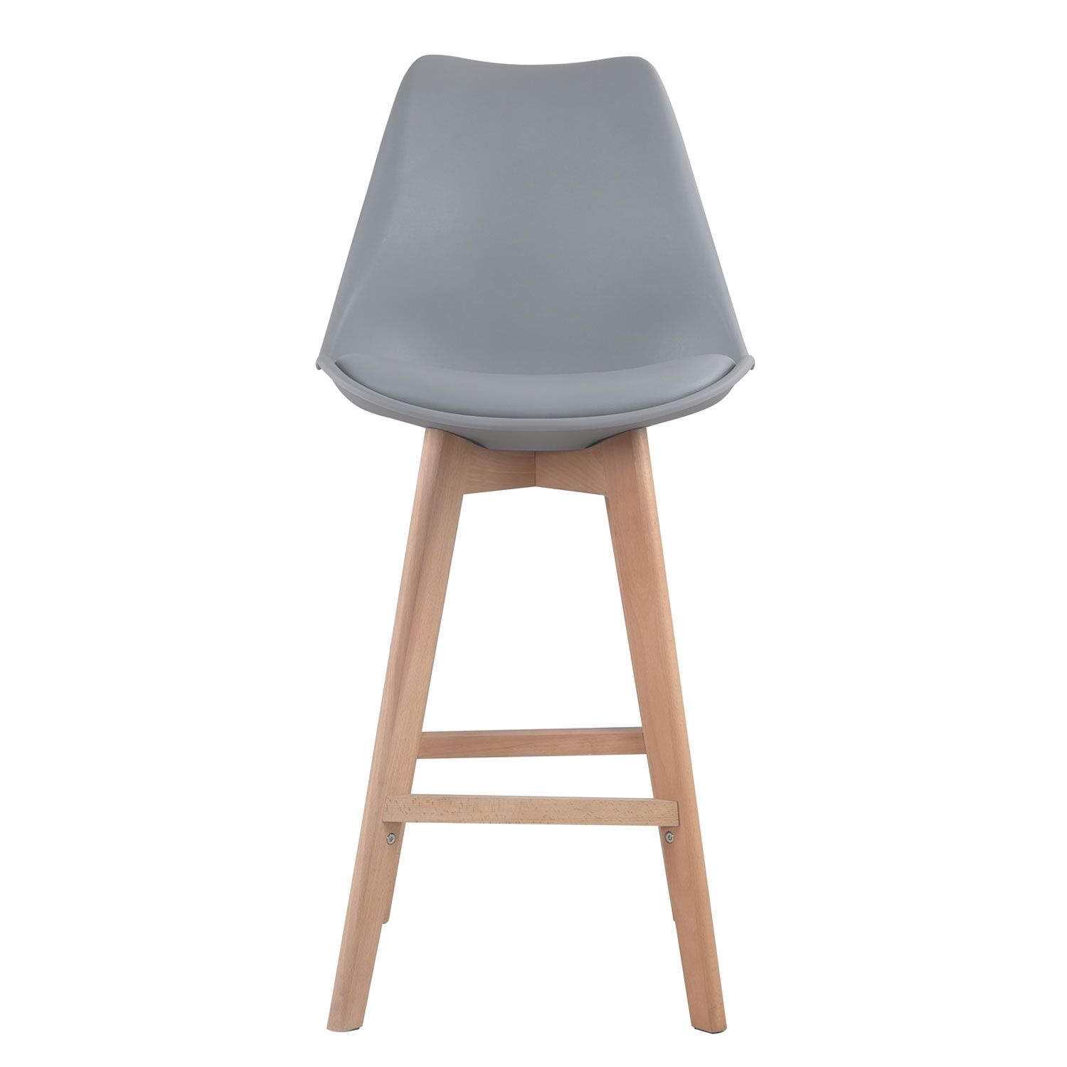 Pack de 2 taburetes escandinavos SVEN gris con cojín