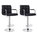 Lot de 2 tabourets de bar noir avec accoudoirs MIKE