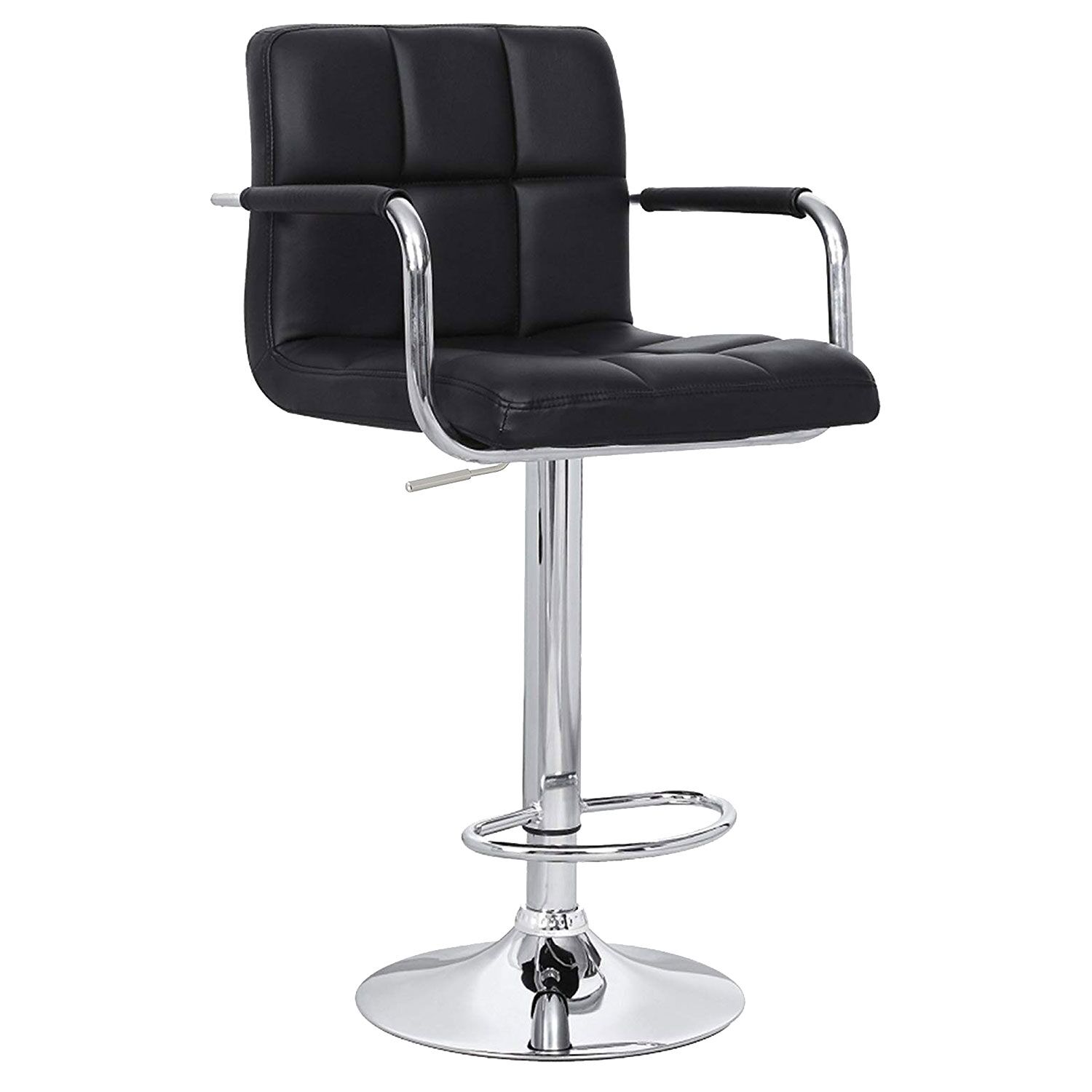 Lot de 2 tabourets de bar noir avec accoudoirs MIKE