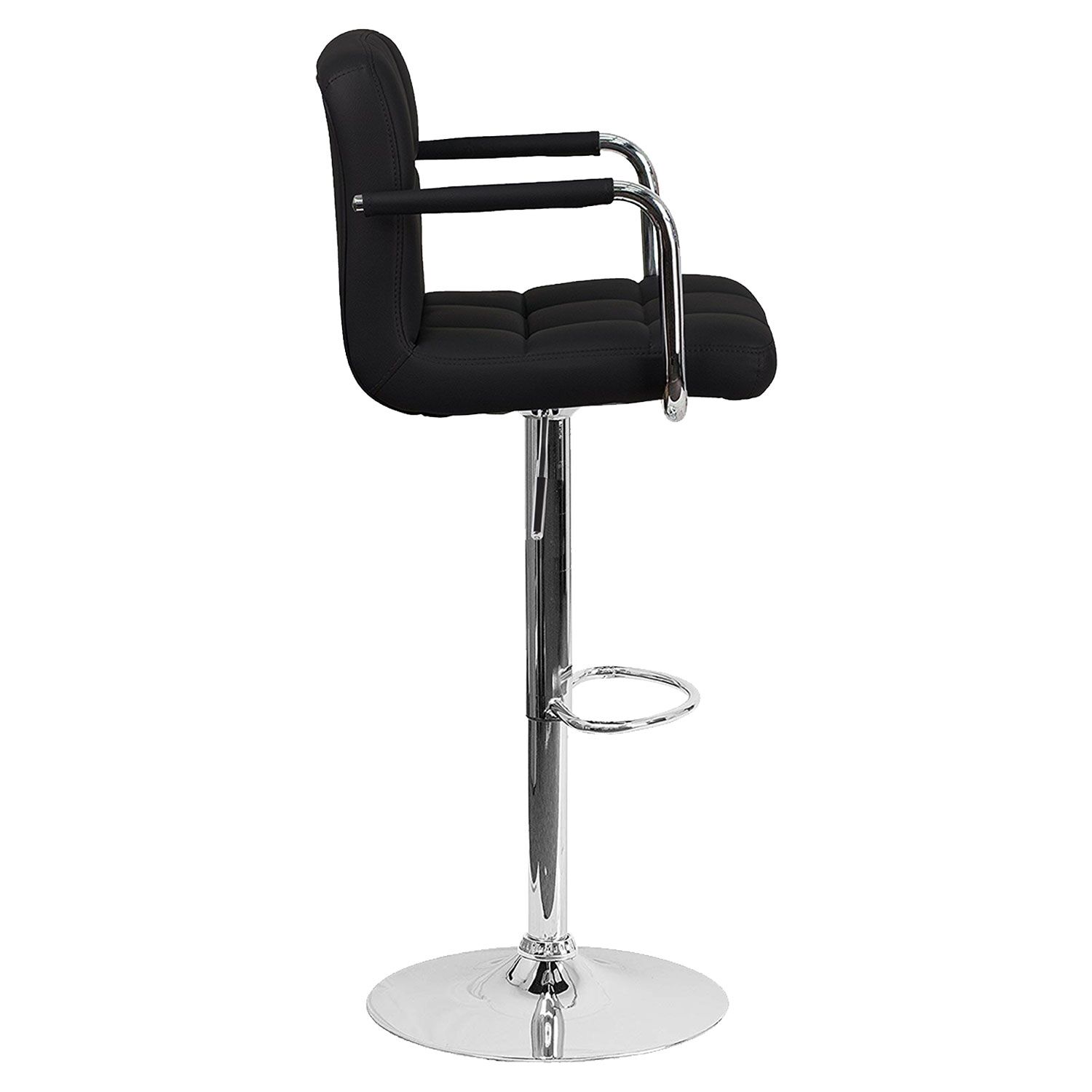 Lot de 2 tabourets de bar noir avec accoudoirs MIKE