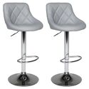 Lot de 2 tabourets de bar gris JASPER