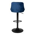 Tabouret de bar en velours bleu ROBIN