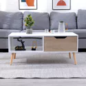 Table basse avec tiroir style scandinave blanche FREJA