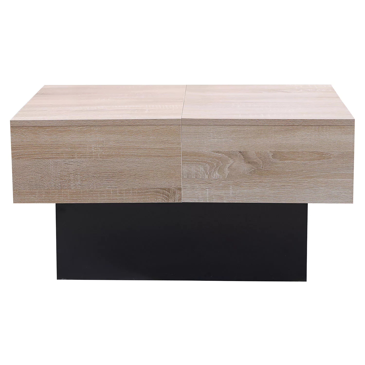 Mesa baja centro de madera deslizante y con almacenamiento GRETA