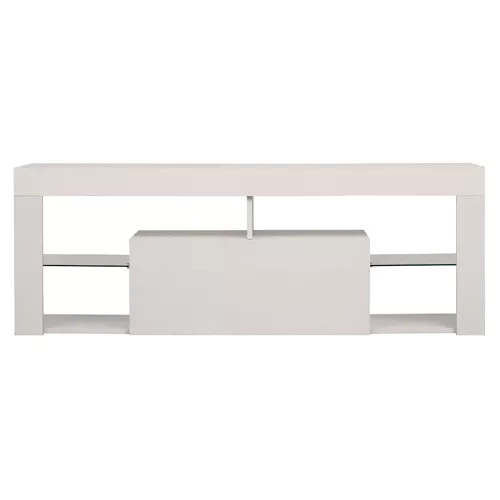 Meuble TV 140cm blanc à LED...