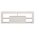 Meuble TV 140cm blanc à LED DARYL