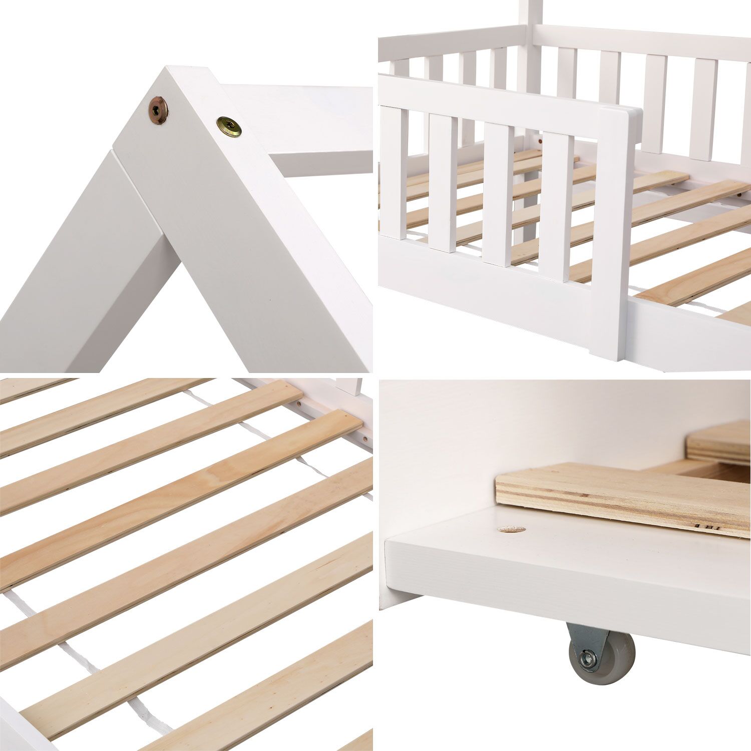 Nestbed voor kinderen 190x90cm wit MARCEAU