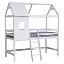 Lit cabane mezzanine pour enfant 190x90cm blanc MARGOT