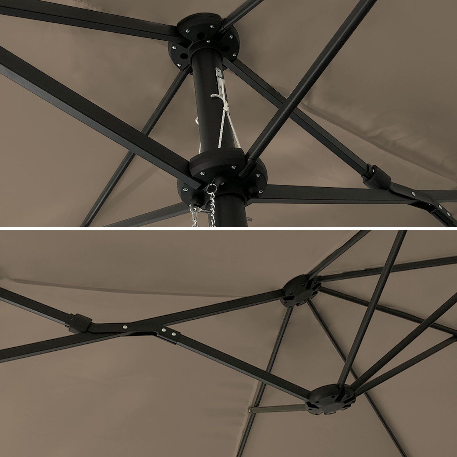 Dubbele parasol 2x4m LINAI taupe