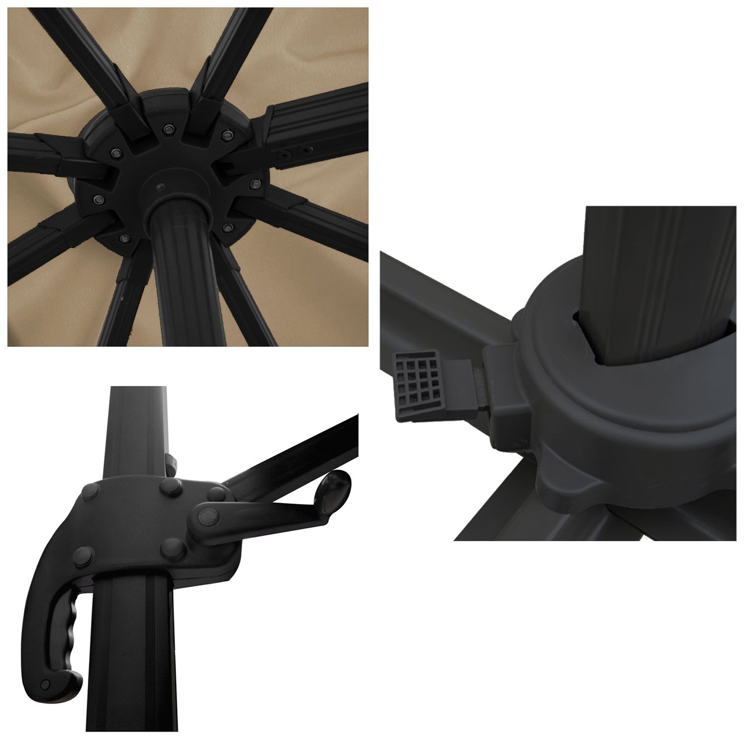 Offset parasol MOLOKAI rechthoekig 3x4m beige