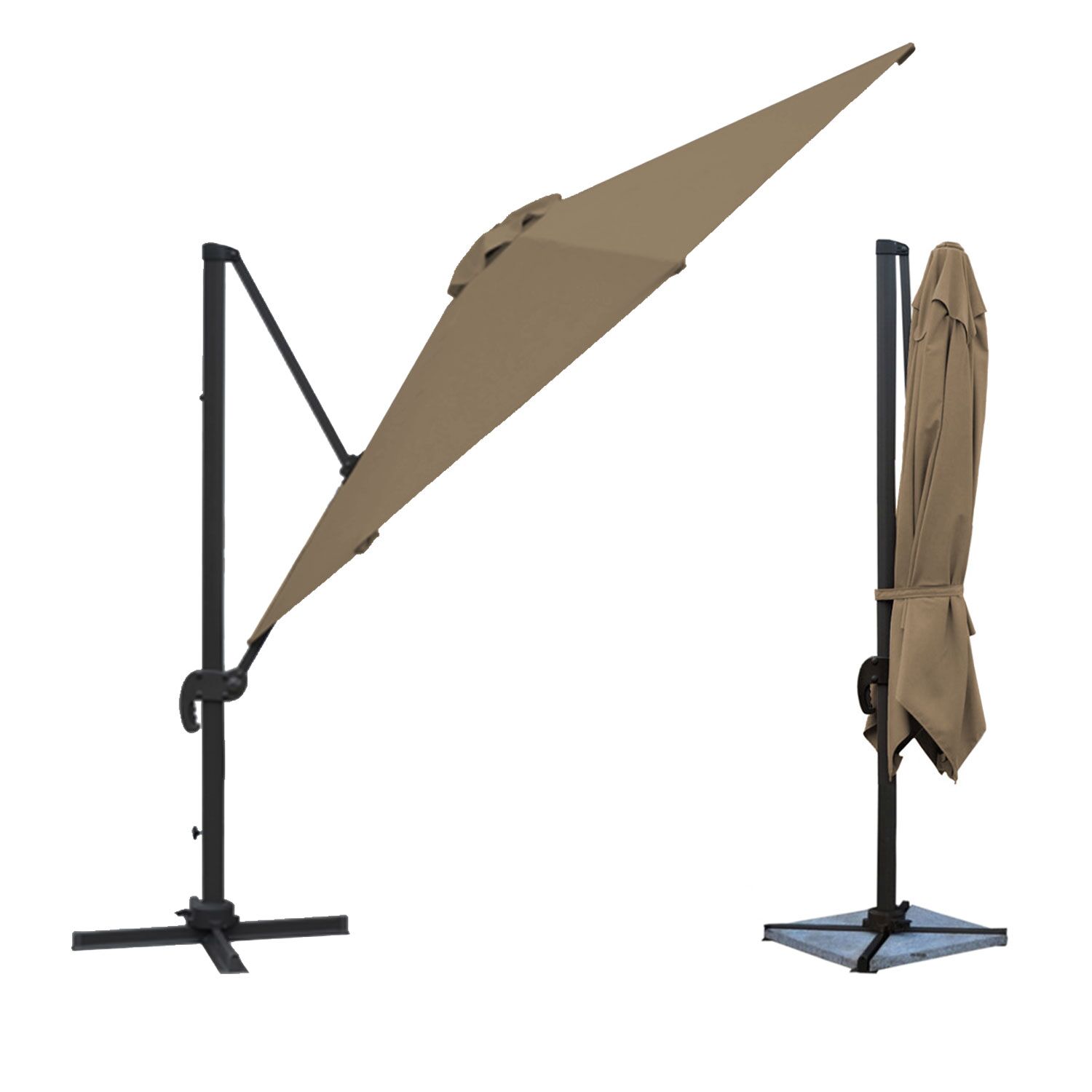 Offset zonnescherm MOLOKAI rechthoekig 3x4m taupe